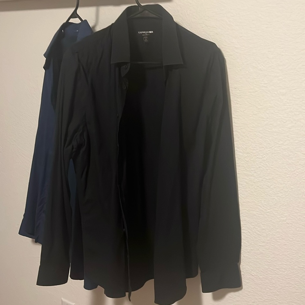 Express Black Modern Fit Dress Shirt (Large)